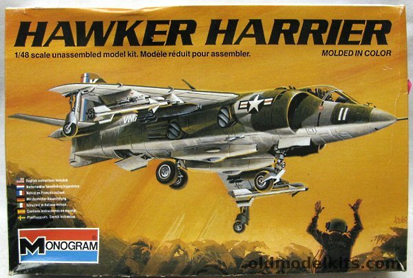 Monogram 1/48 Hawker AV-8A Harrier - US Marines or RAF, 5420 plastic model kit